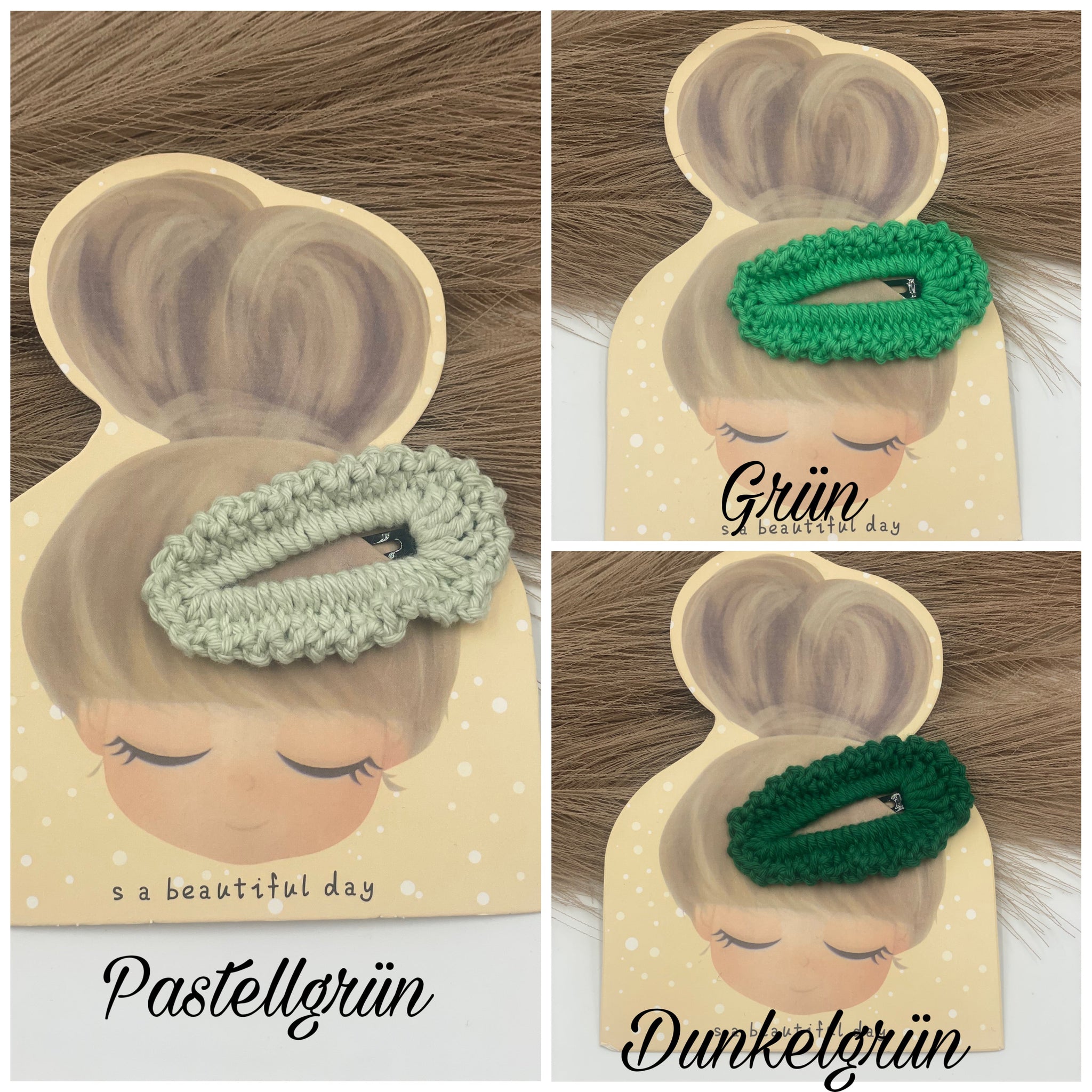 Haarspange "Ela" Grüntöne