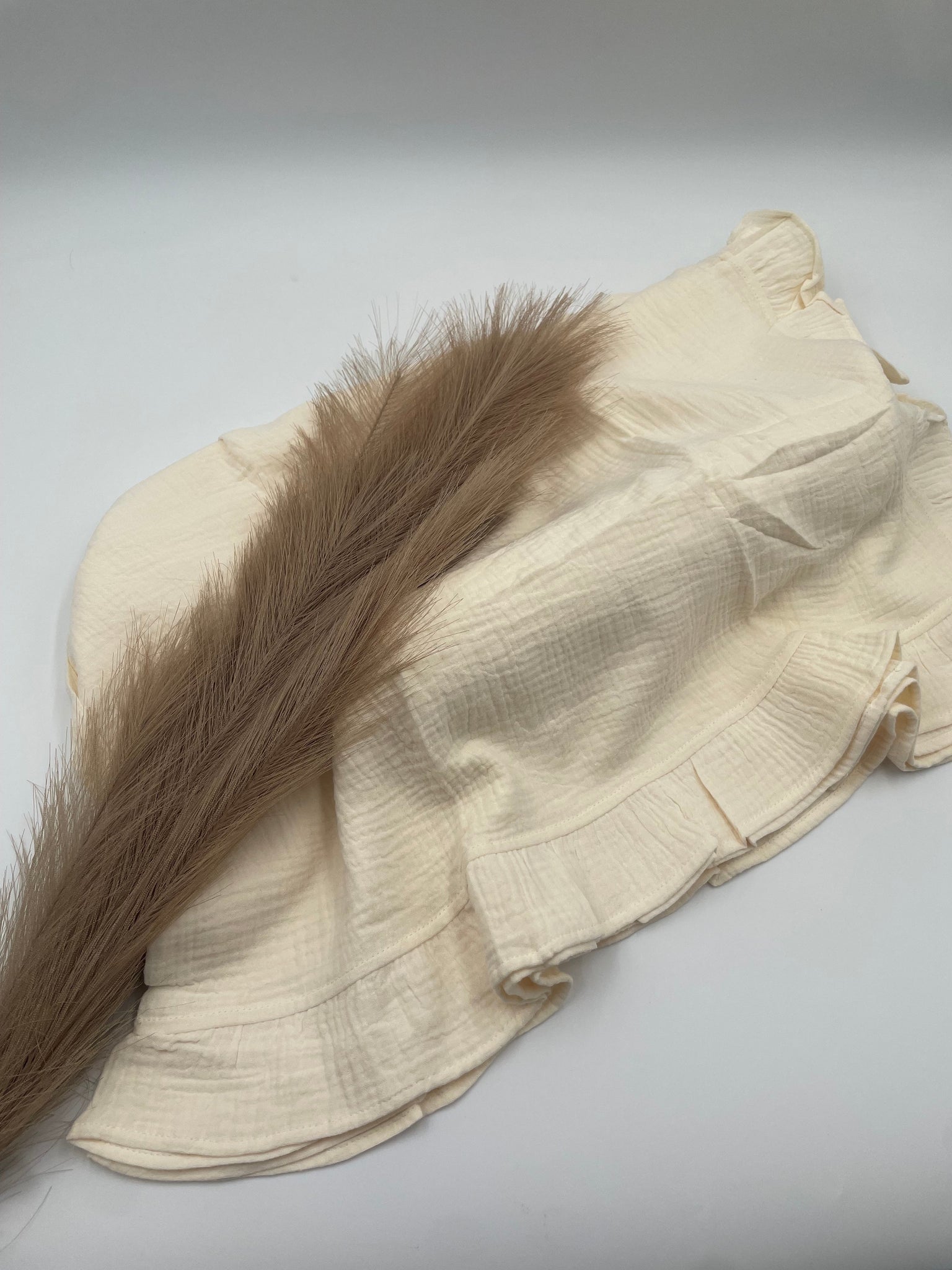 Musselindecke Rüschen "creme"