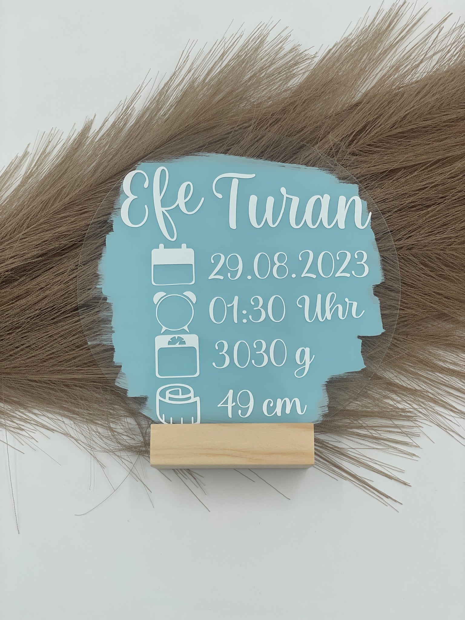 Namenschild Geburtsdaten