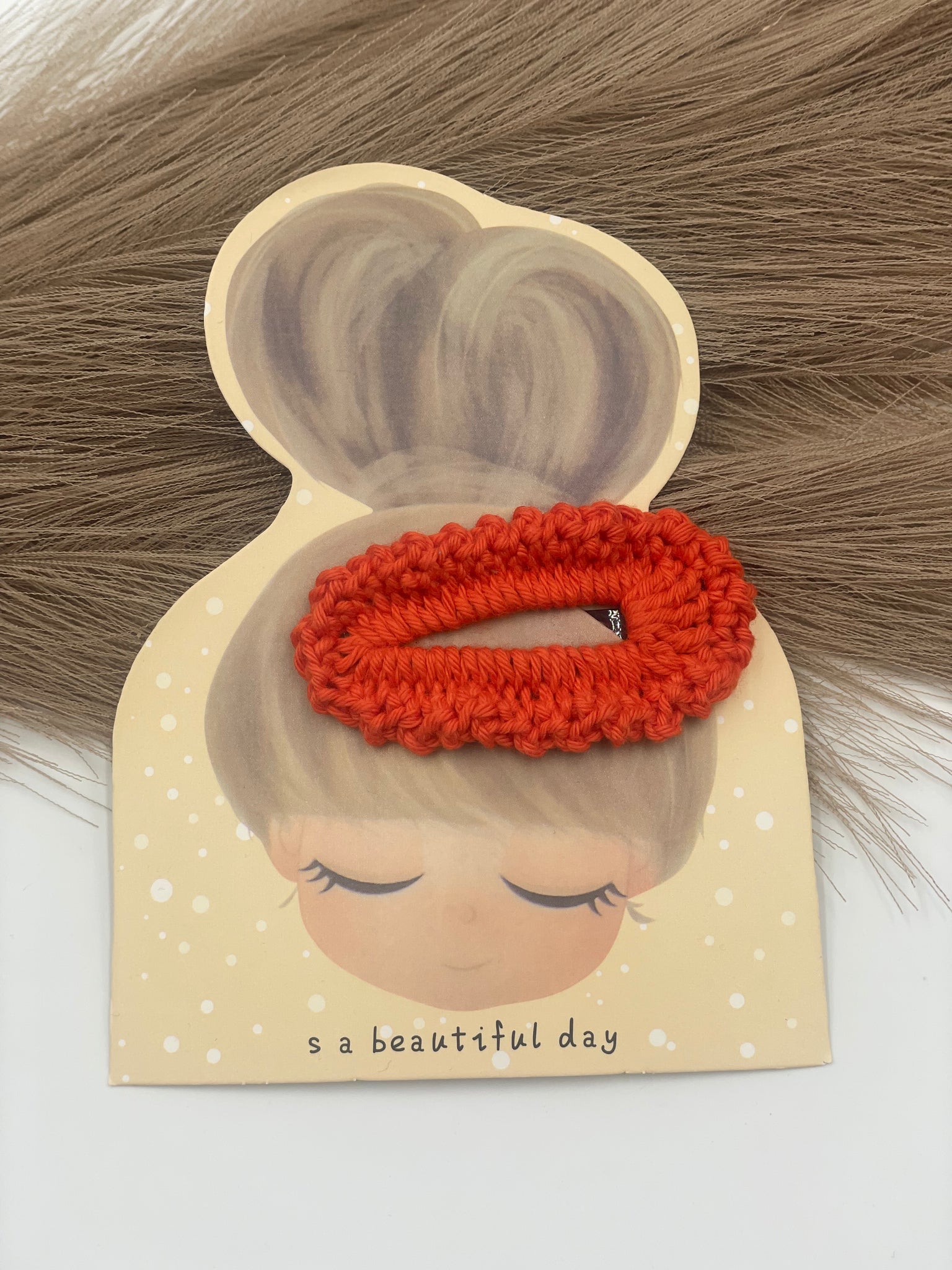 Haarspange "Ela" Gelb/Rottöne