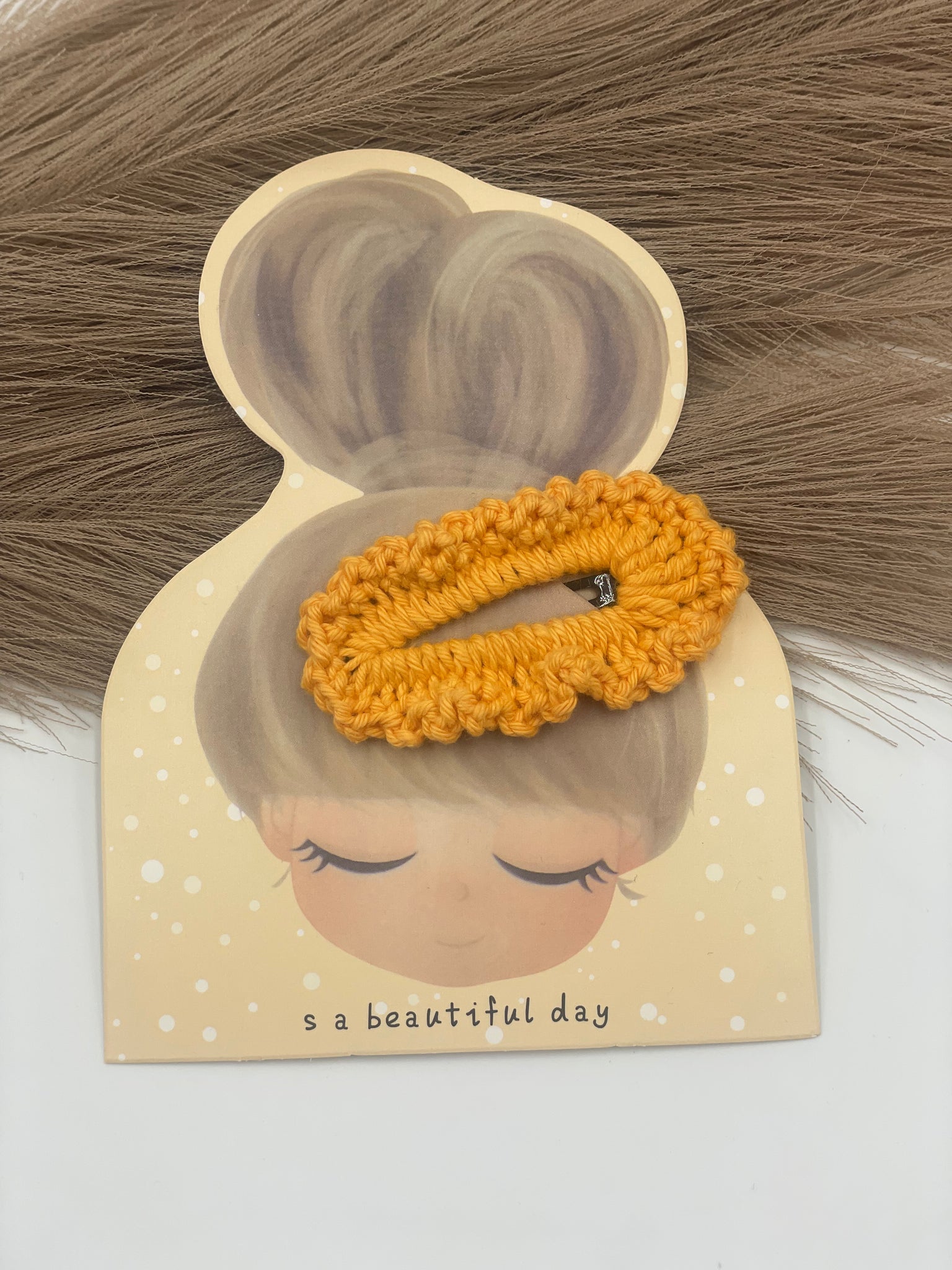 Haarspange "Ela" Gelb/Rottöne