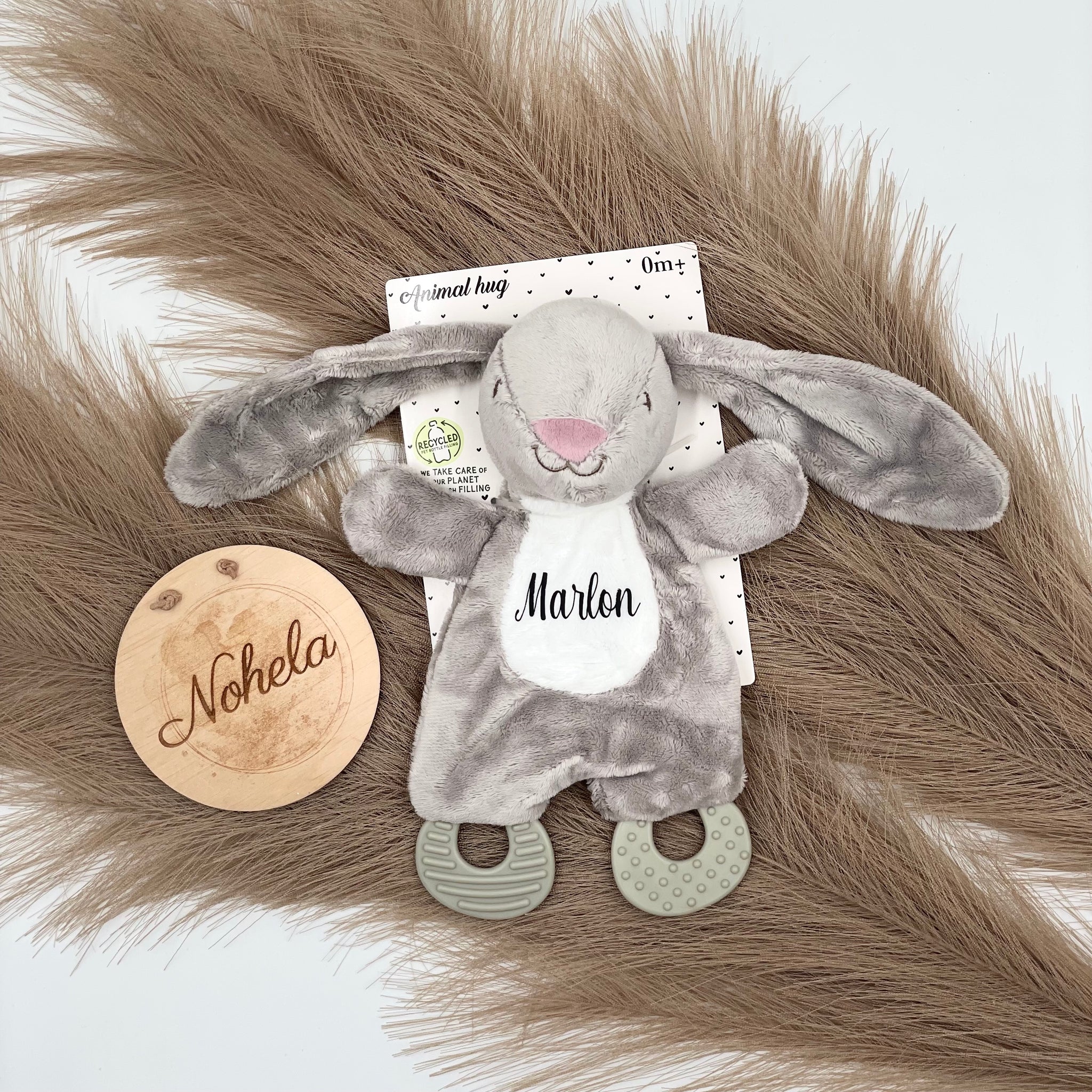 Knistertuch Hase grau