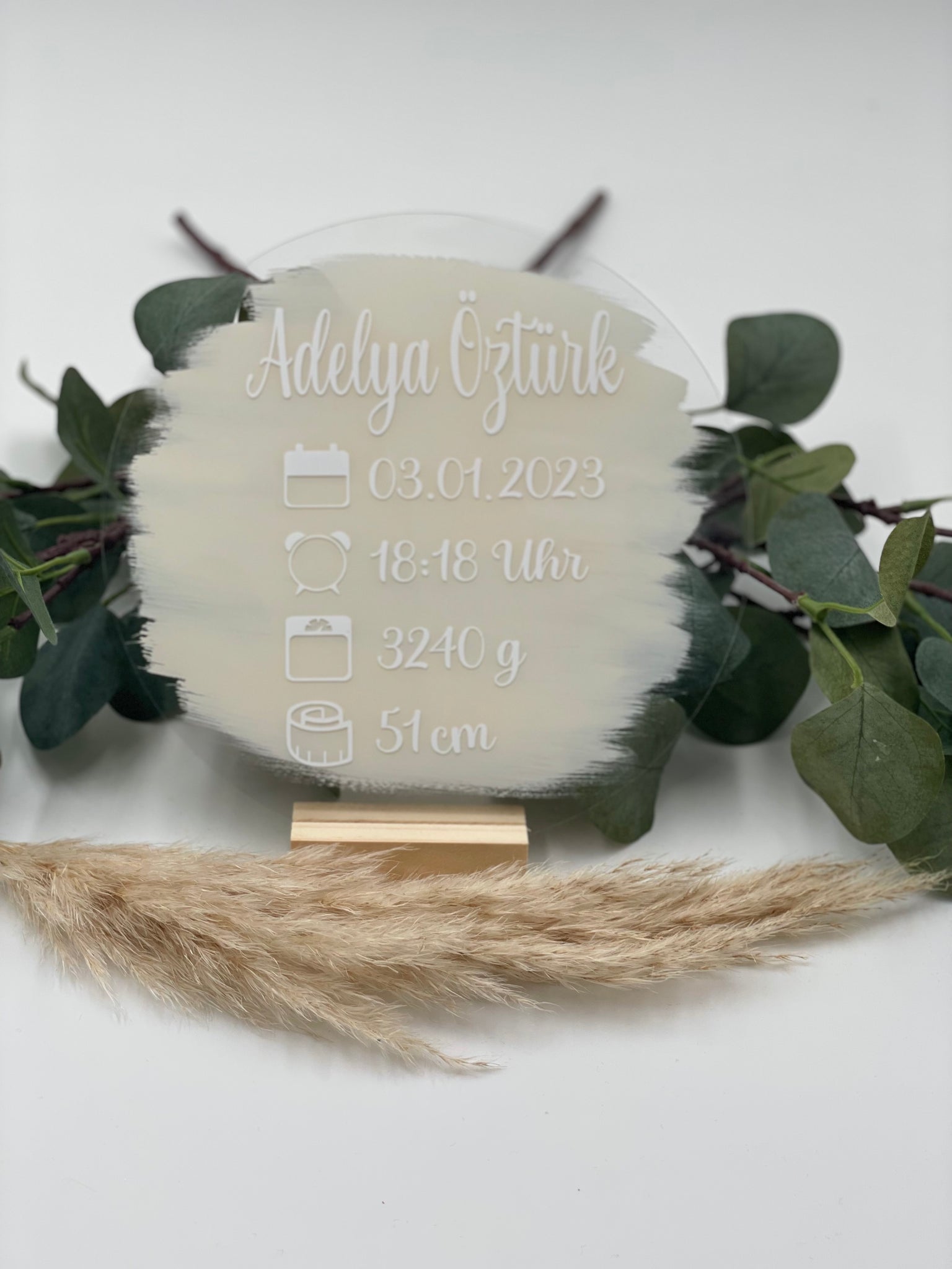 Namenschild Geburtsdaten