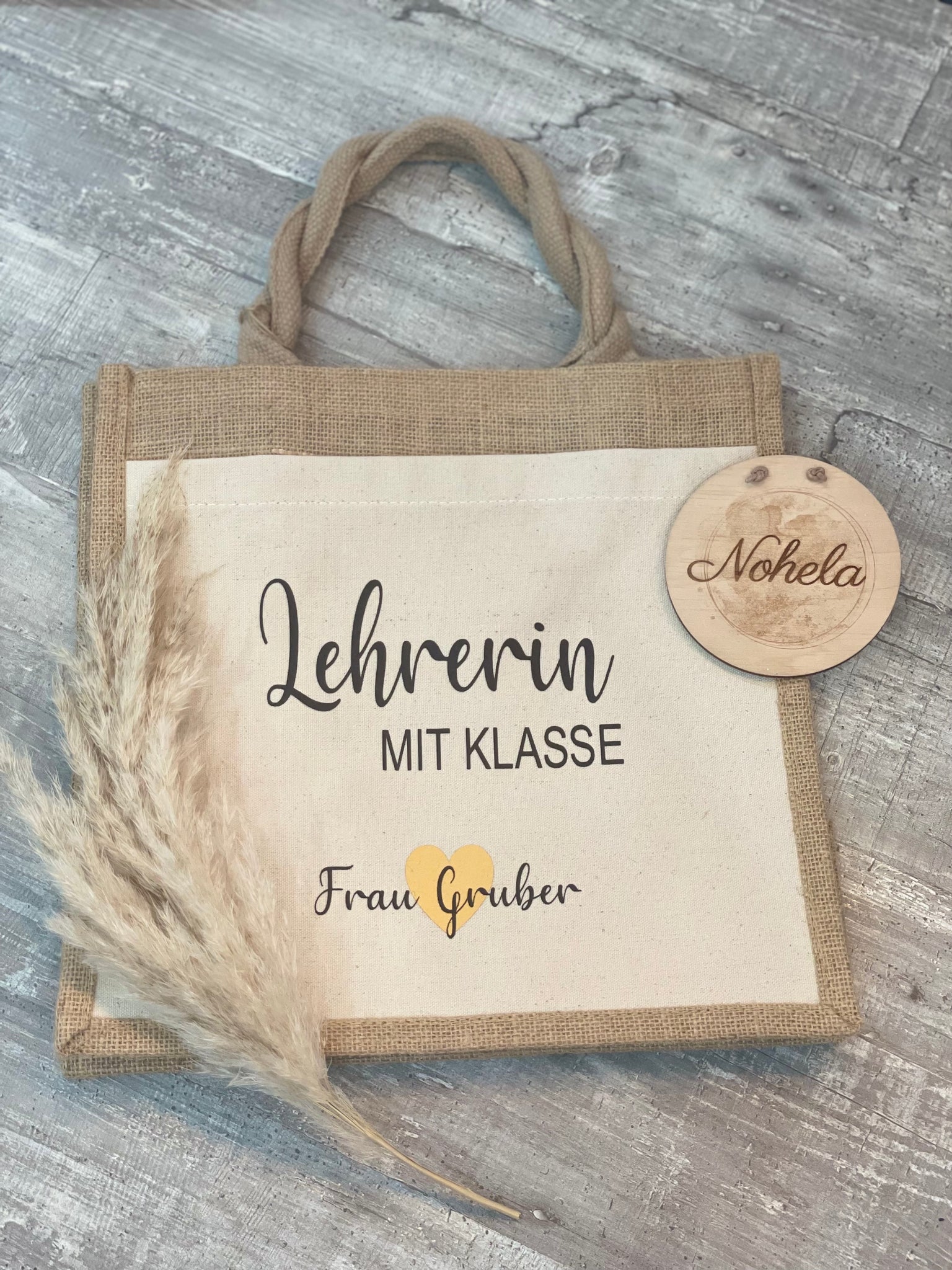 Jute Tasche Lehrerin mit Klasse