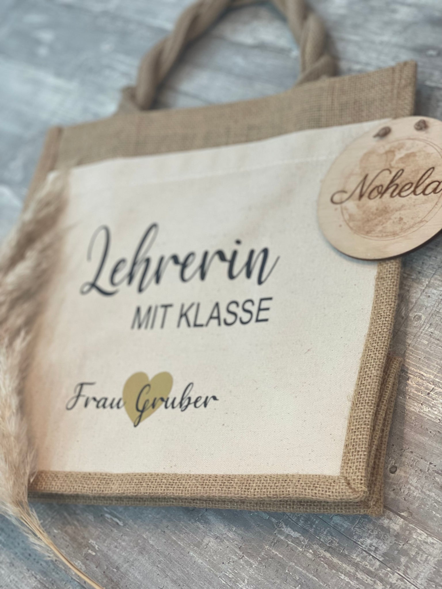 Jute Tasche Lehrerin mit Klasse