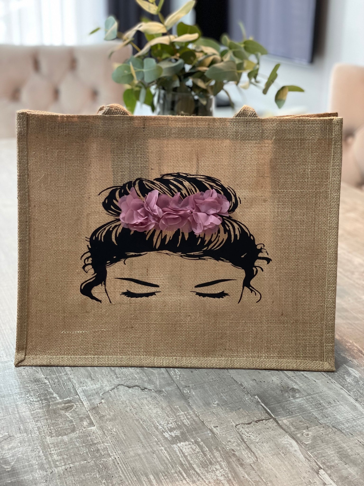 Jute Tasche 3D Blumen